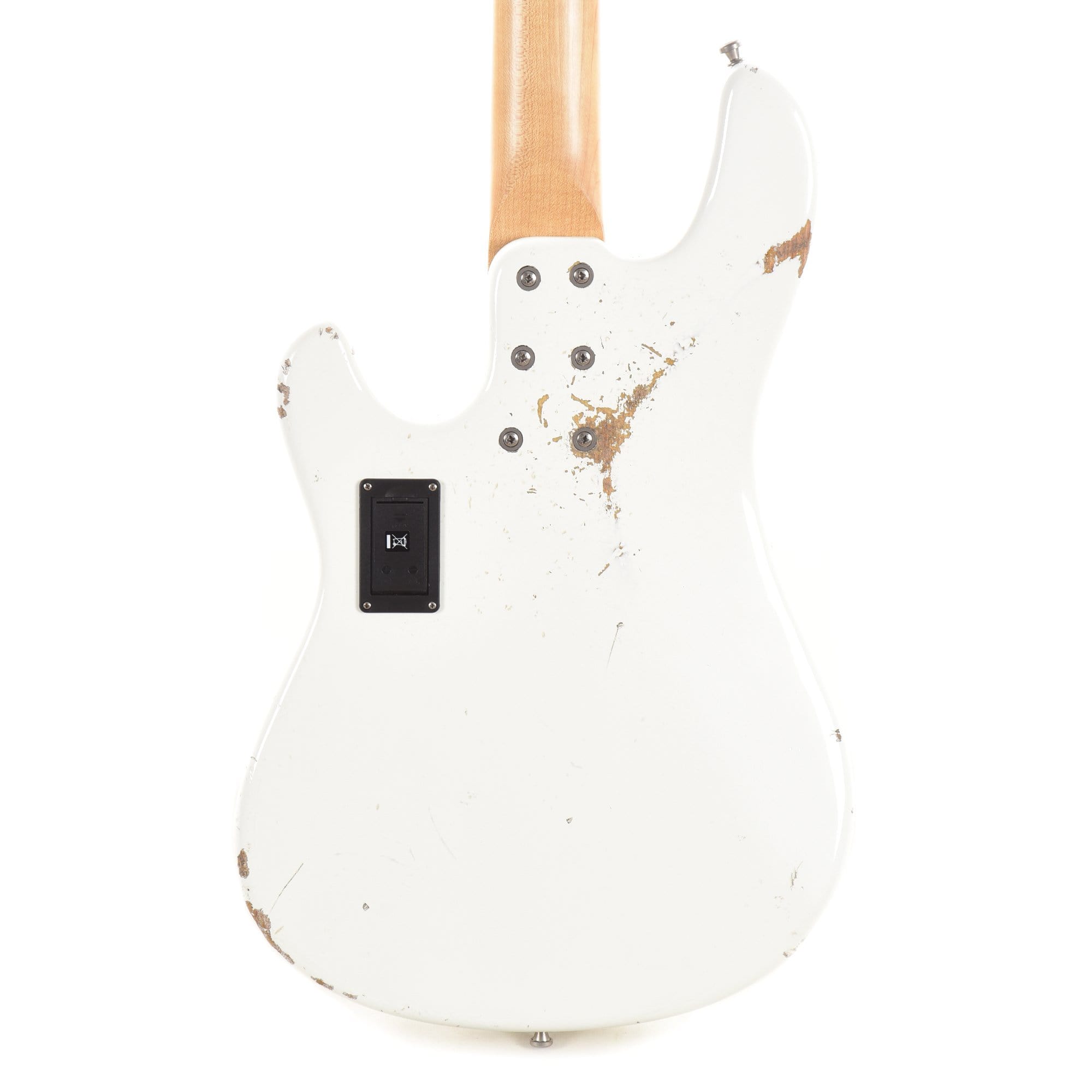 Sandberg California VM Hardcore Aged Virgin White w/Black Block Inlays & Matched Headstock Bass Guitars / 4-String