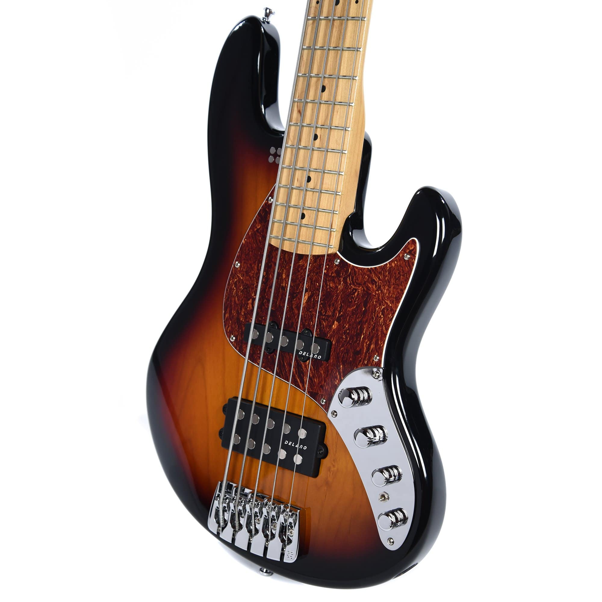Sandberg California TM 5-String 3-Tone Sunburst High Gloss w/Tortoise Pickguard Bass Guitars / 5-String or More