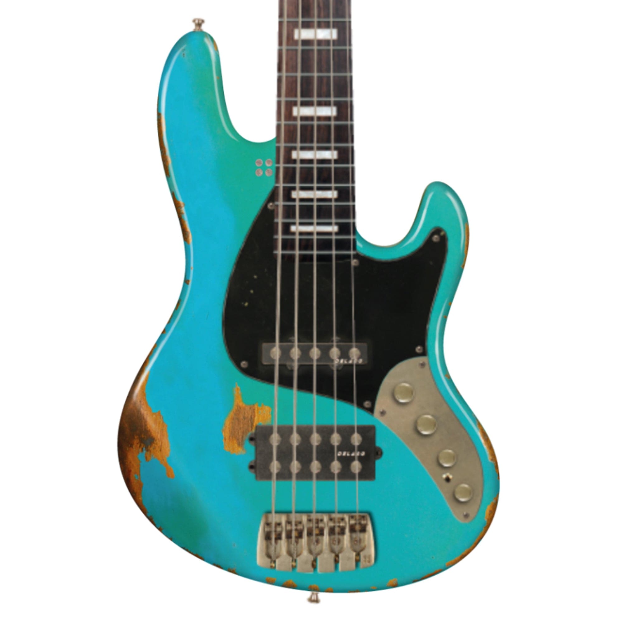 Sandberg California TM 5-String Hardcore Aged Roquefort Blue w/Matching Headstock Bass Guitars / 5-String or More