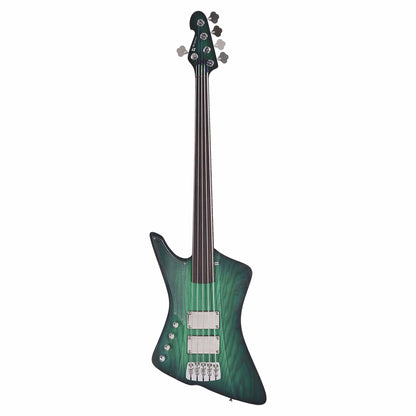 Sandberg Forty Eight Matte Greenburst Fretless 5-String Lefty Bass Guitars / Left-Handed