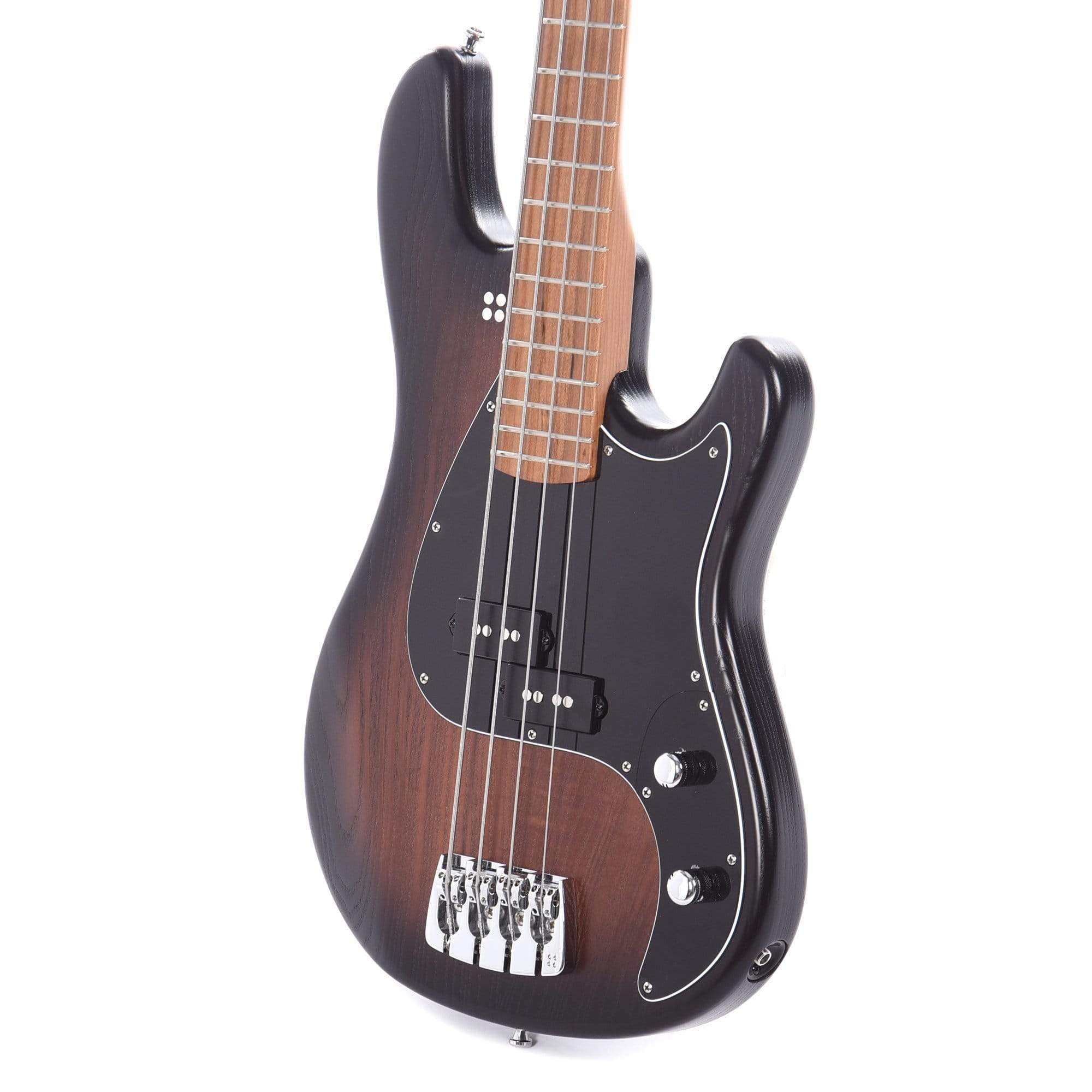 Sandberg Lionel Short Scale Bass Brownburst Matte Ash w/Black Pickguard & Roasted Maple Neck Bass Guitars / Short Scale