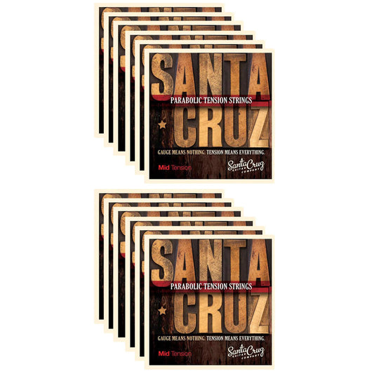 Santa Cruz Parabolic Tension Acoustic Guitar Strings Mid Tension (12 Pack Bundle) Accessories / Strings / Guitar Strings