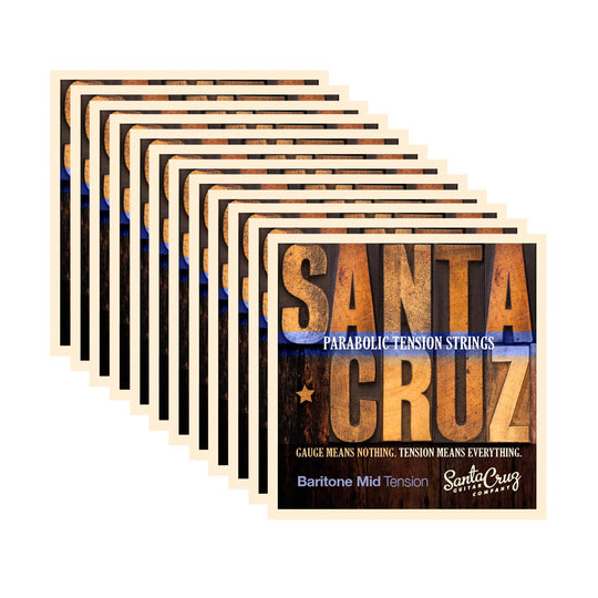 Santa Cruz Parabolic Tension Baritone Acoustic Guitar Strings MediumTension 12 Pack Bundle Accessories / Strings / Guitar Strings