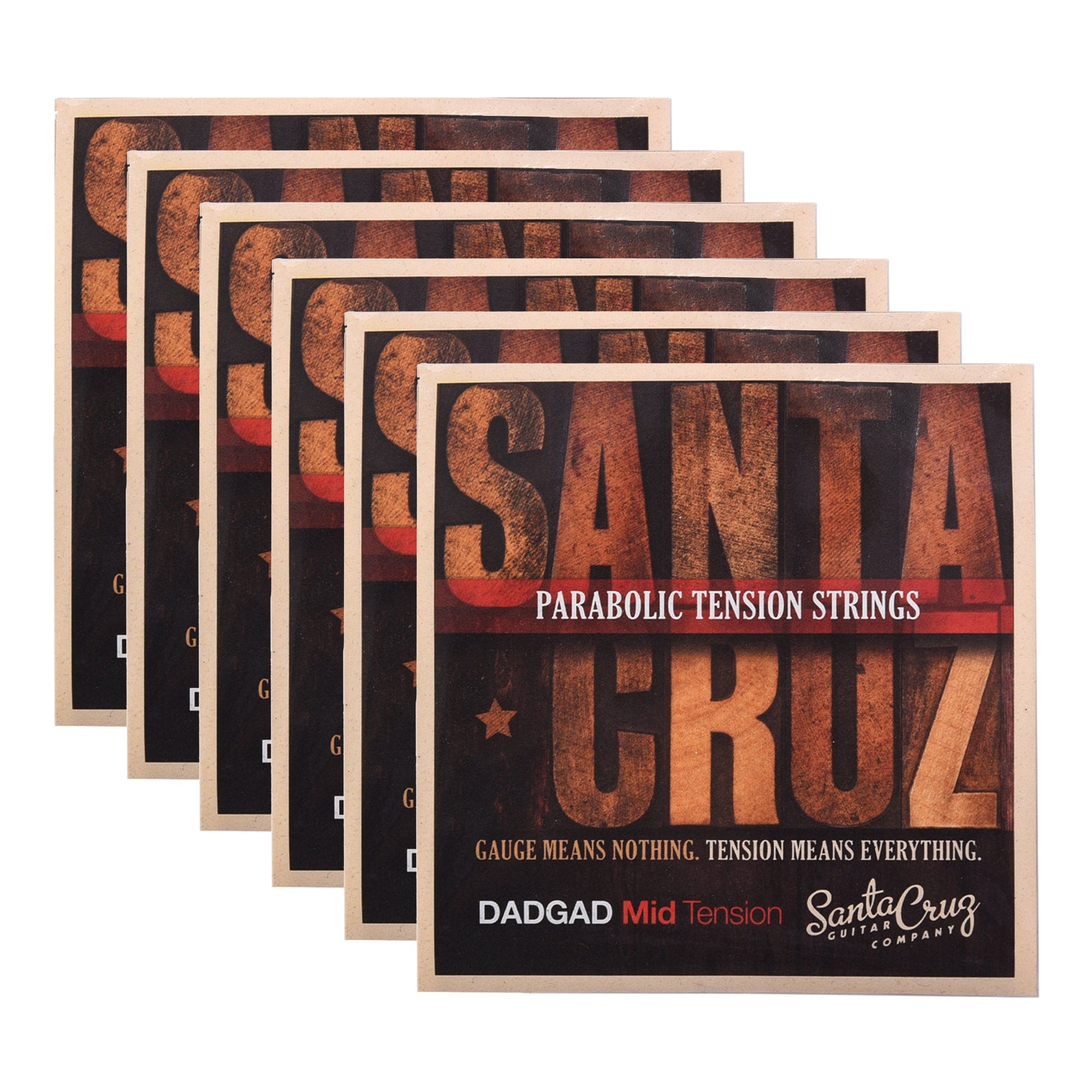 Santa Cruz Parabolic Tension Strings DADGAD Mid Tension 6 Pack Bundle Accessories / Strings / Guitar Strings