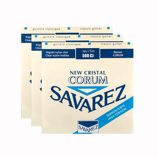 Savarez 500CJ Cristal Corum High Tension Trebles Normal Tension Basses 3 Pack Bundle Accessories / Strings / Guitar Strings