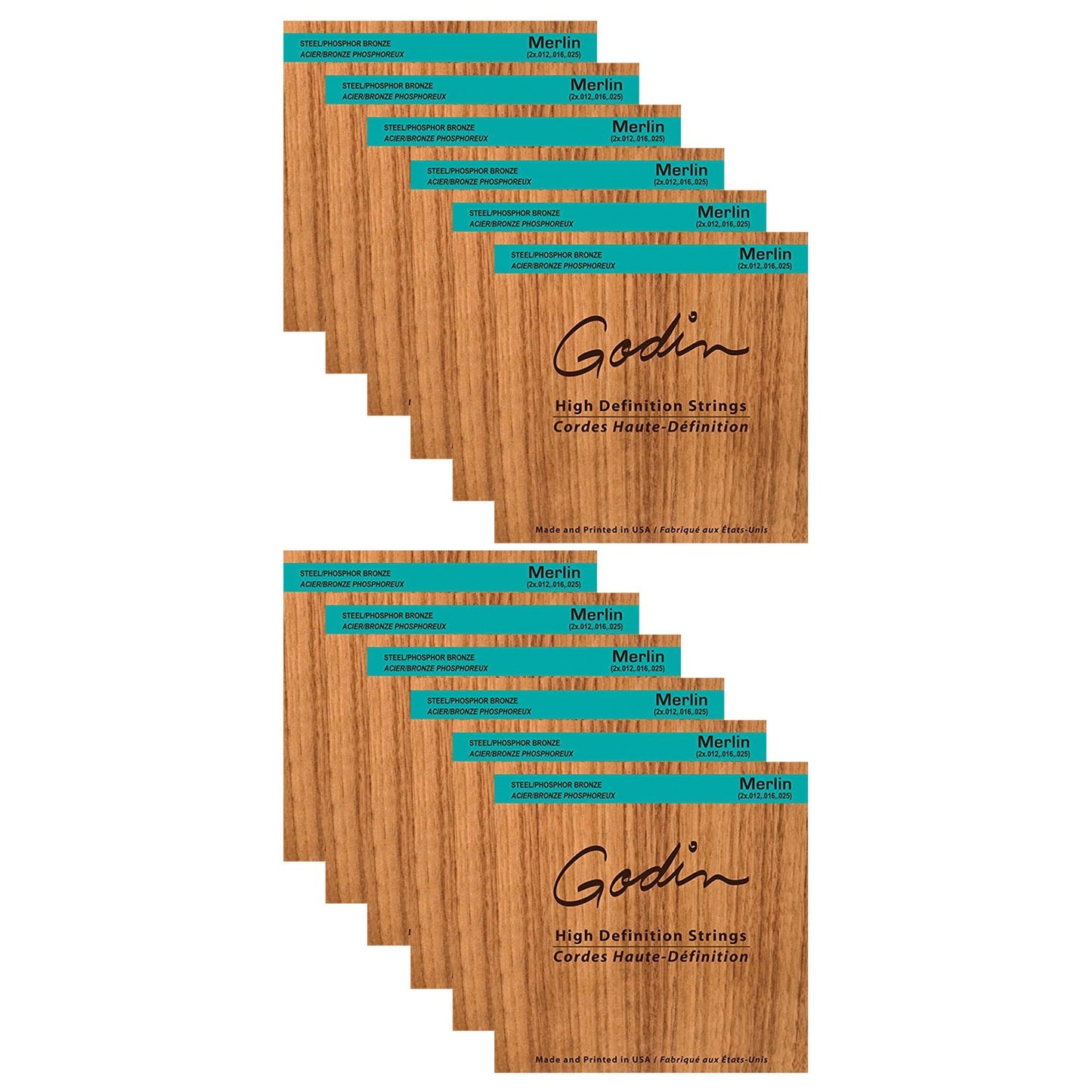 Seagull Merlin High-Definition Strings 12-25 (12 Pack Bundle) Accessories / Strings / Other Strings