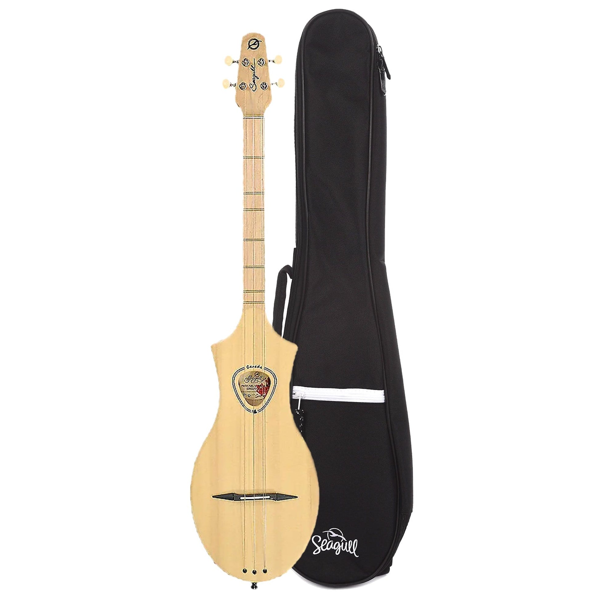 Seagull Merlin Natural Spruce Semi-Gloss and Merlin Gig Bag Bundle Folk Instruments