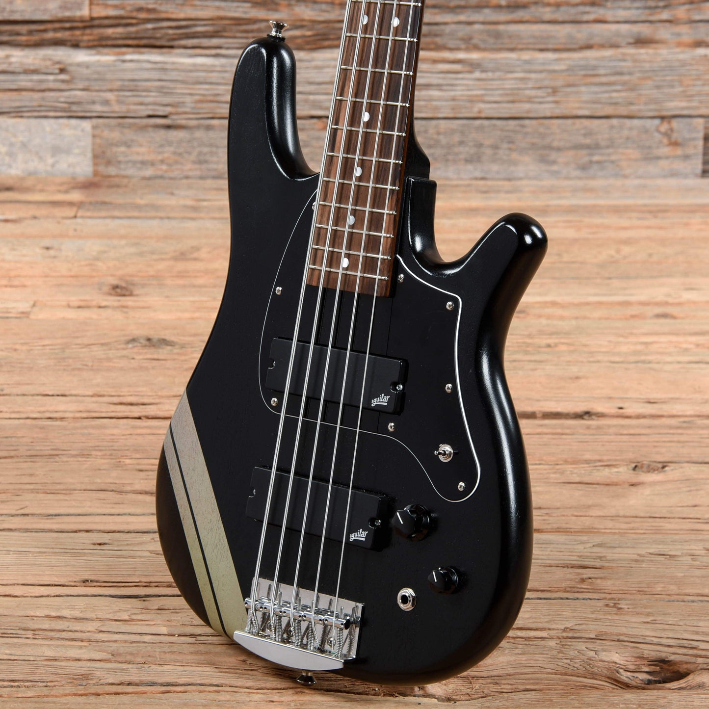 Serek Midwestern 2 5-String Satin Black w/Racing Stripes 2019 Bass Guitars / Short Scale