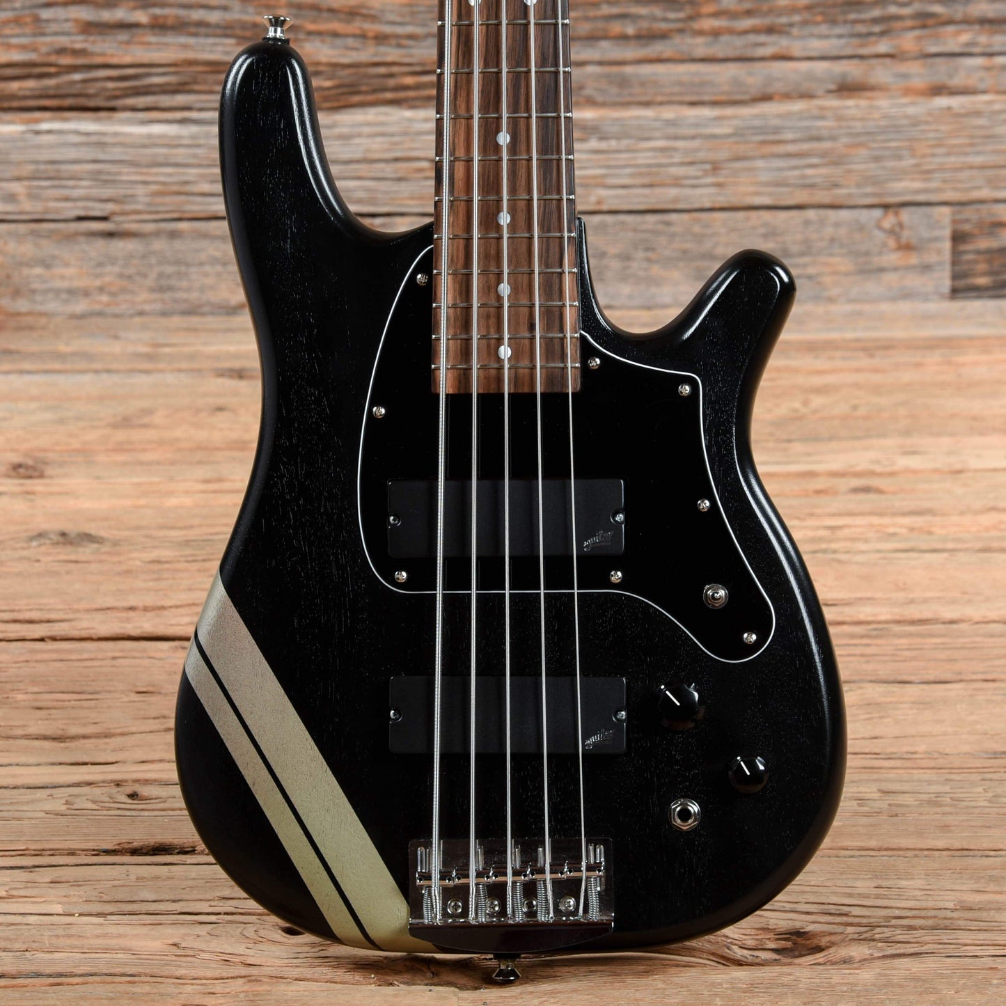 Serek Midwestern 2 5-String Satin Black w/Racing Stripes 2019 Bass Guitars / Short Scale