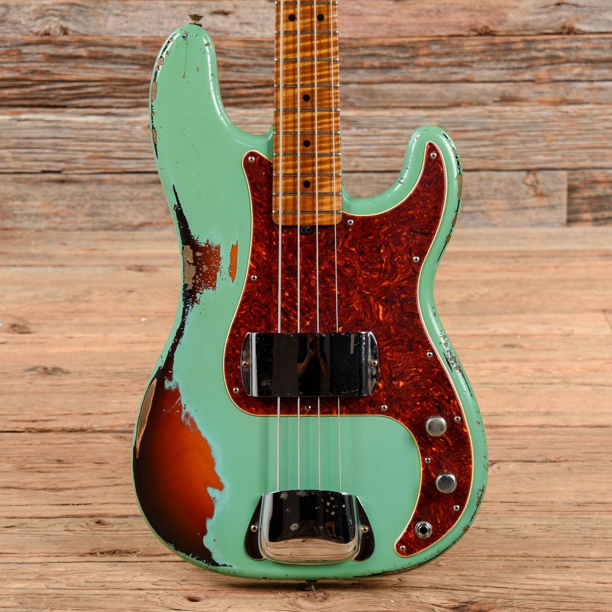 Shabat Panther Bass Sea Foam Green Over Sunburst Bass Guitars / 4-String