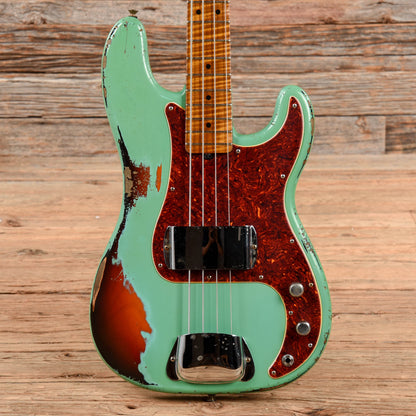 Shabat Panther Bass Sea Foam Green Over Sunburst Bass Guitars / 4-String