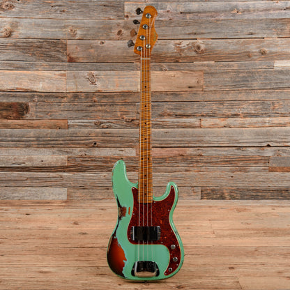 Shabat Panther Bass Sea Foam Green Over Sunburst Bass Guitars / 4-String