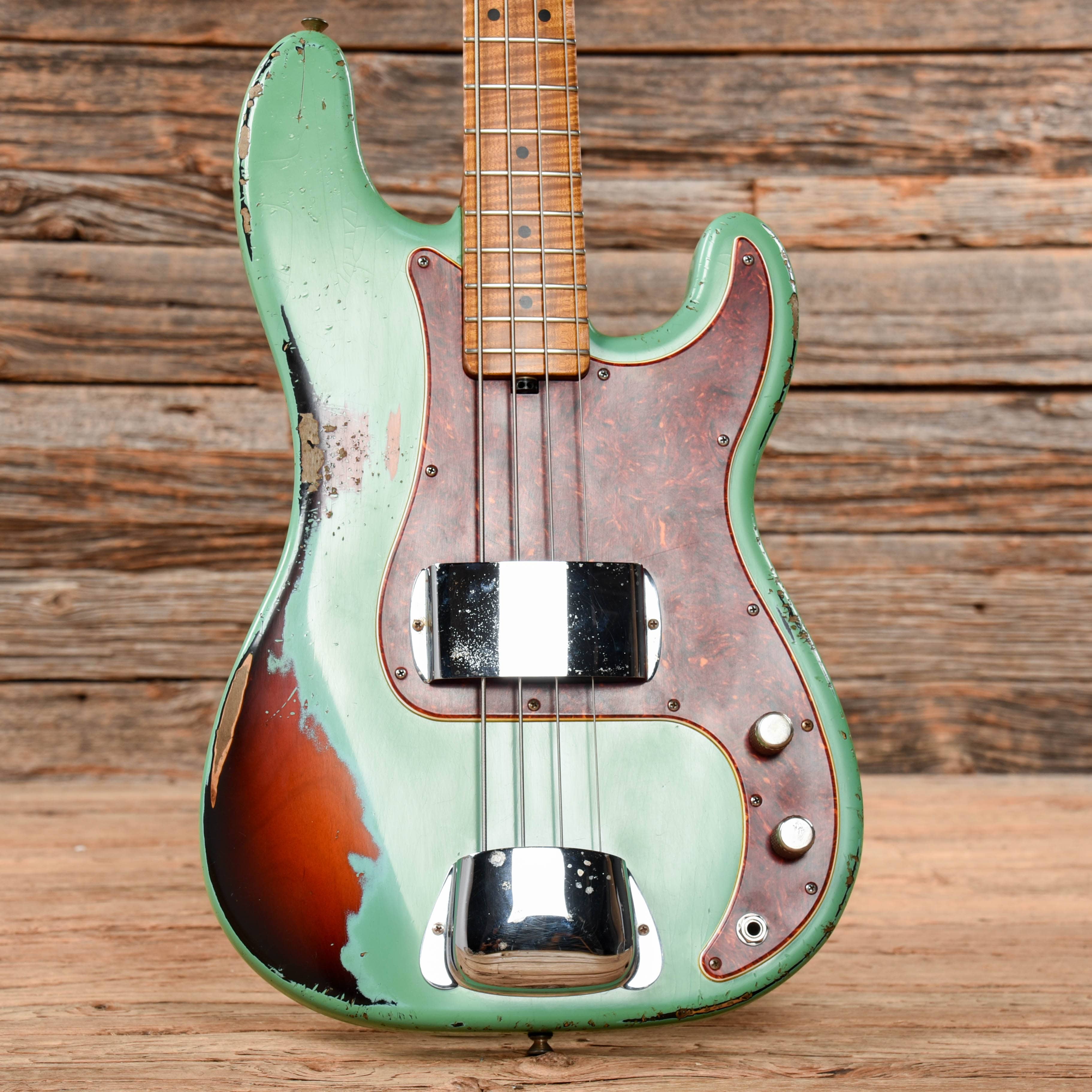 Shabat Panther Bass Sea Foam Green Over Sunburst Bass Guitars / 4-String