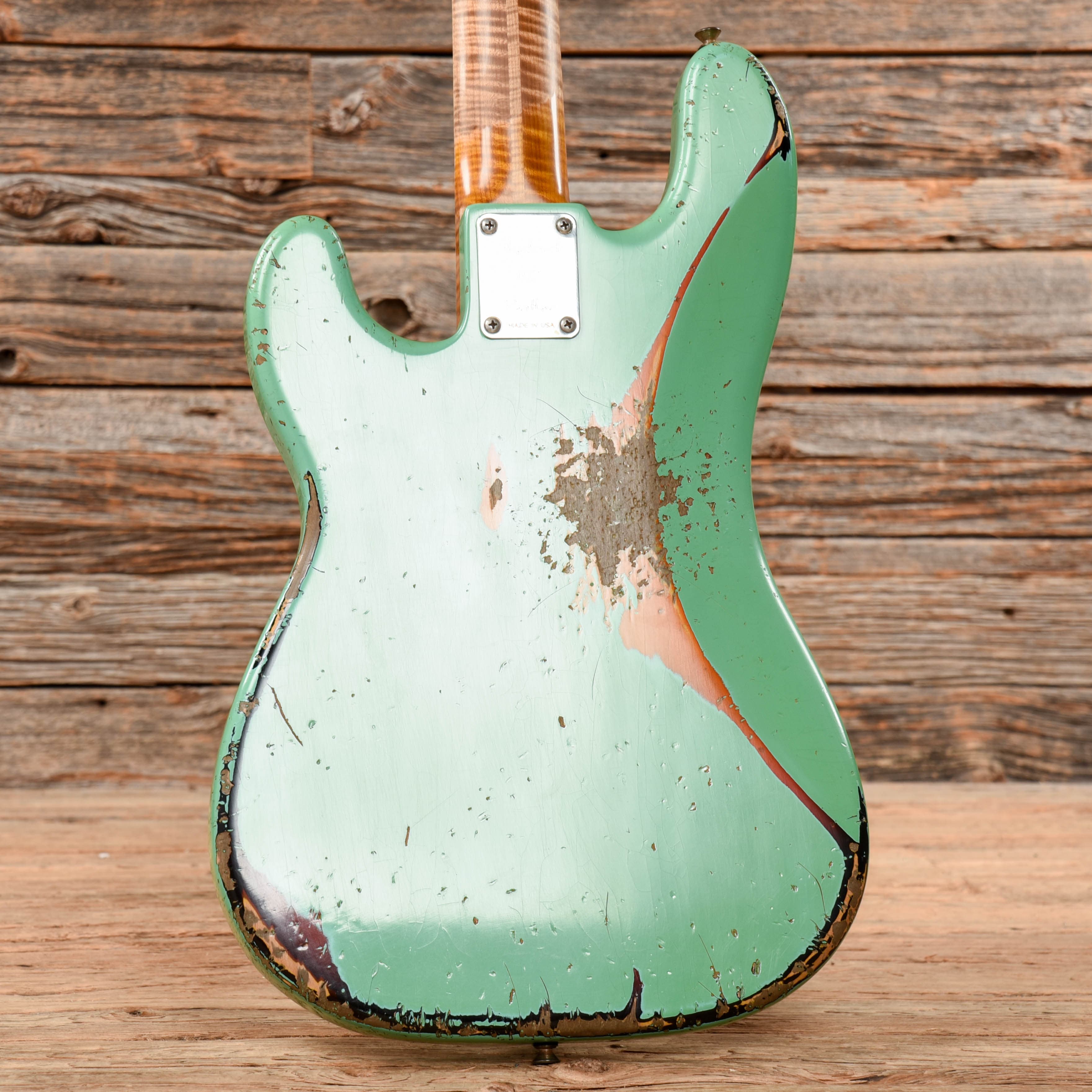 Shabat Panther Bass Sea Foam Green Over Sunburst Bass Guitars / 4-String