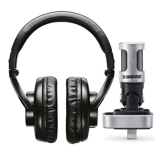 Shure MOTIV MV88 iOS Digital Stereo Condenser Microphone and SRH440  Studio Headphones Bundle Pro Audio / Microphones