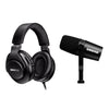 Shure MV7-K Podcast Microphone Black and SRH440A Professional Studio Headphones Bundle Pro Audio / Microphones