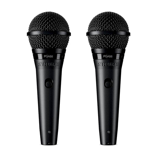 Shure PGA58 Cardioid Dynamic Vocal Microphone 2 Pack Bundle Pro Audio / Microphones