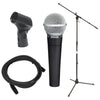 Shure SM58-LC Cardioid Dynamic Vocal Microphone w/On-Stage Mic Stand, Clip, and XLR Cable Pro Audio / Microphones