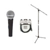 Shure SM58-S Cardioid Dynamic Vocal Microphone w/Euroboom Mic Stand and 10' Mic Cable Bundle Pro Audio / Microphones