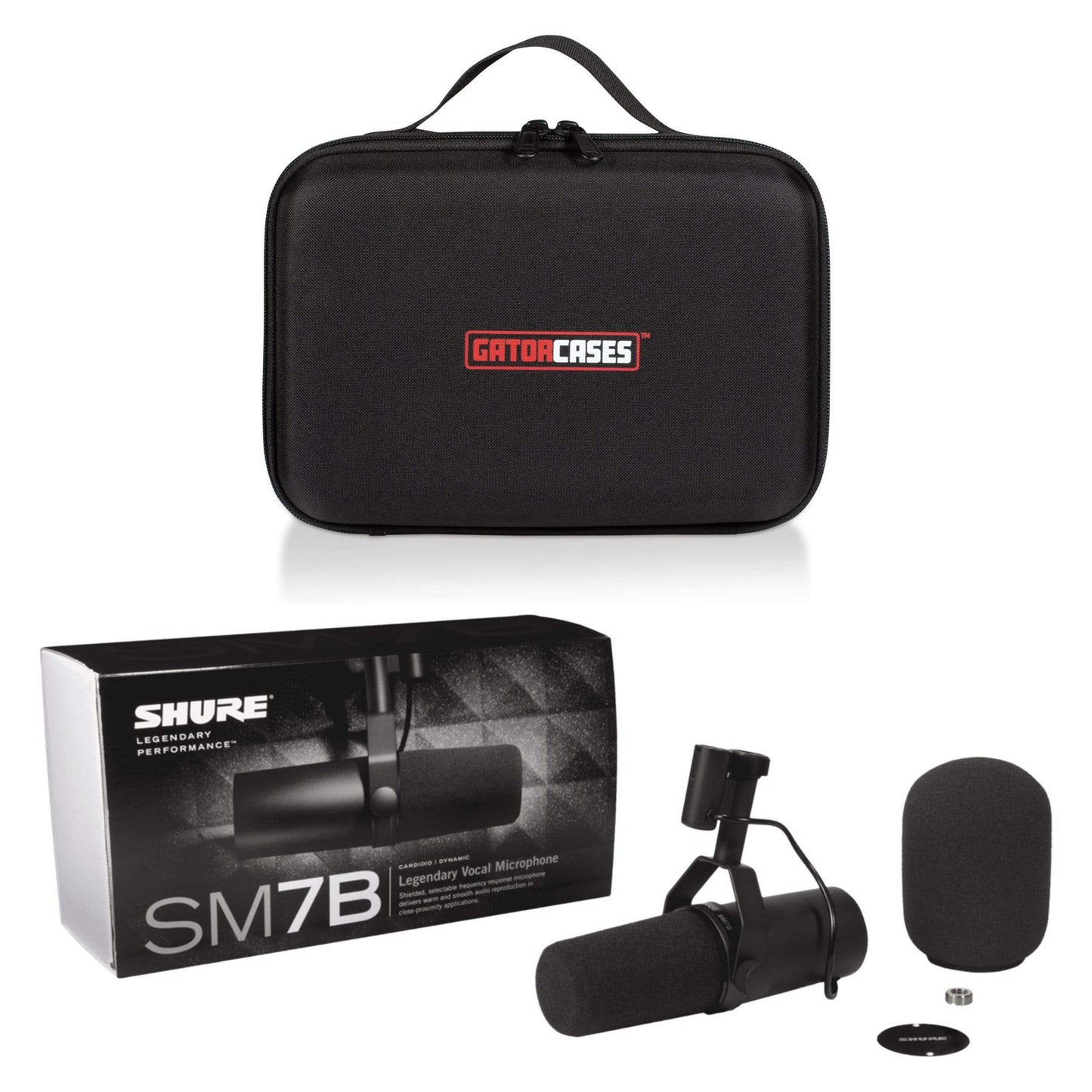 Shure SM7B Cardioid Dynamic Studio Vocal Microphone and Gator Custom Lightweight Carrying Case Bundle Pro Audio / Microphones