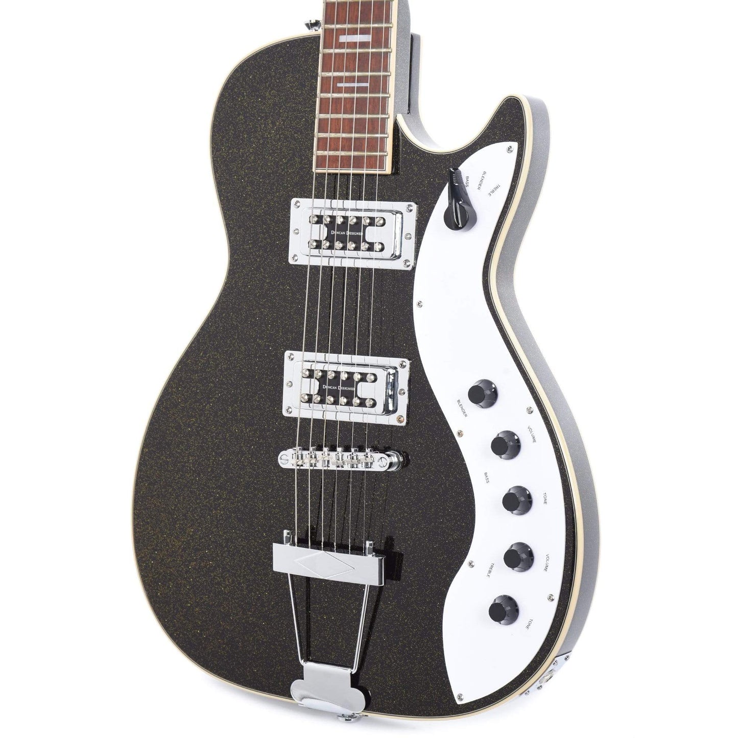 Silvertone 1423 Jupiter Black Gold Metallic Flake Electric Guitars / Solid Body
