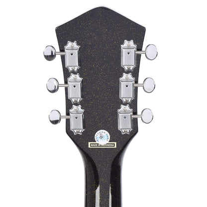 Silvertone 1423 Jupiter Black Gold Metallic Flake Electric Guitars / Solid Body