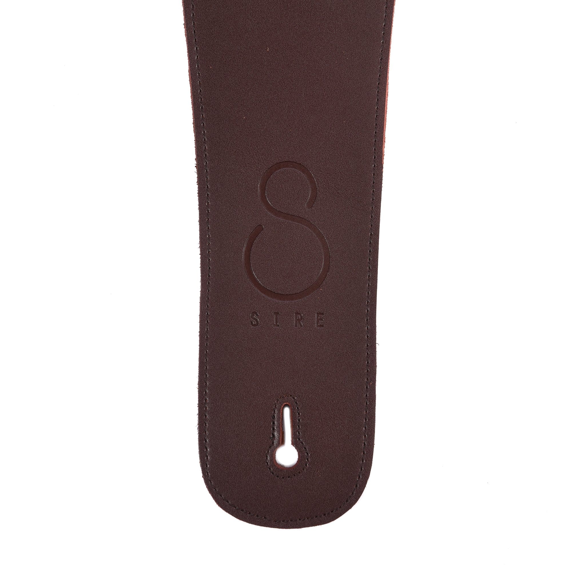 Sire Logo Leather Guitar Strap Brown Accessories / Straps
