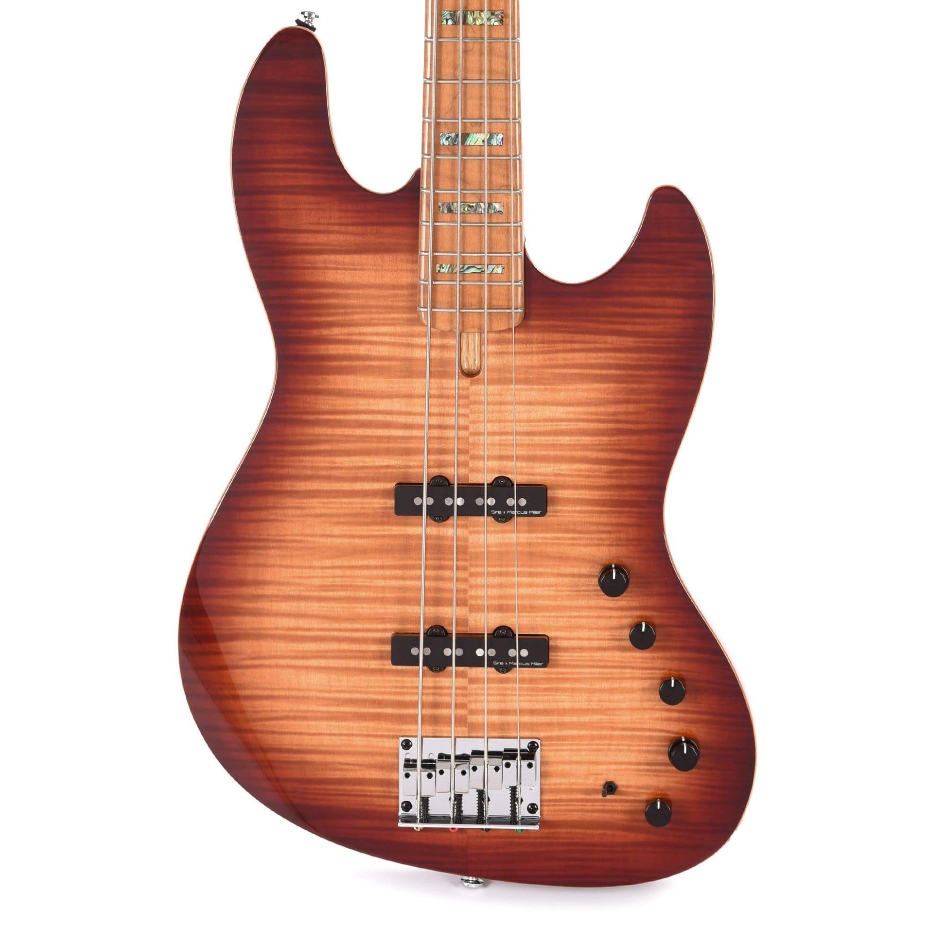 Sire Marcus Miller V10 Swamp Ash/Quilted Maple 4-String Tobacco Sunburst (2nd Gen) Bass Guitars / 4-String