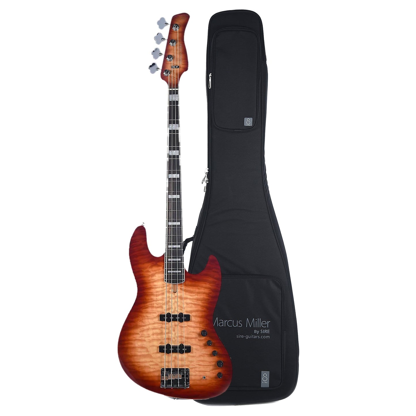 Sire Marcus Miller V9 Alder/Quilted Maple 4-String Brown Sunburst (2nd Gen) and Sire Gig Bag Bundle Bass Guitars / 4-String