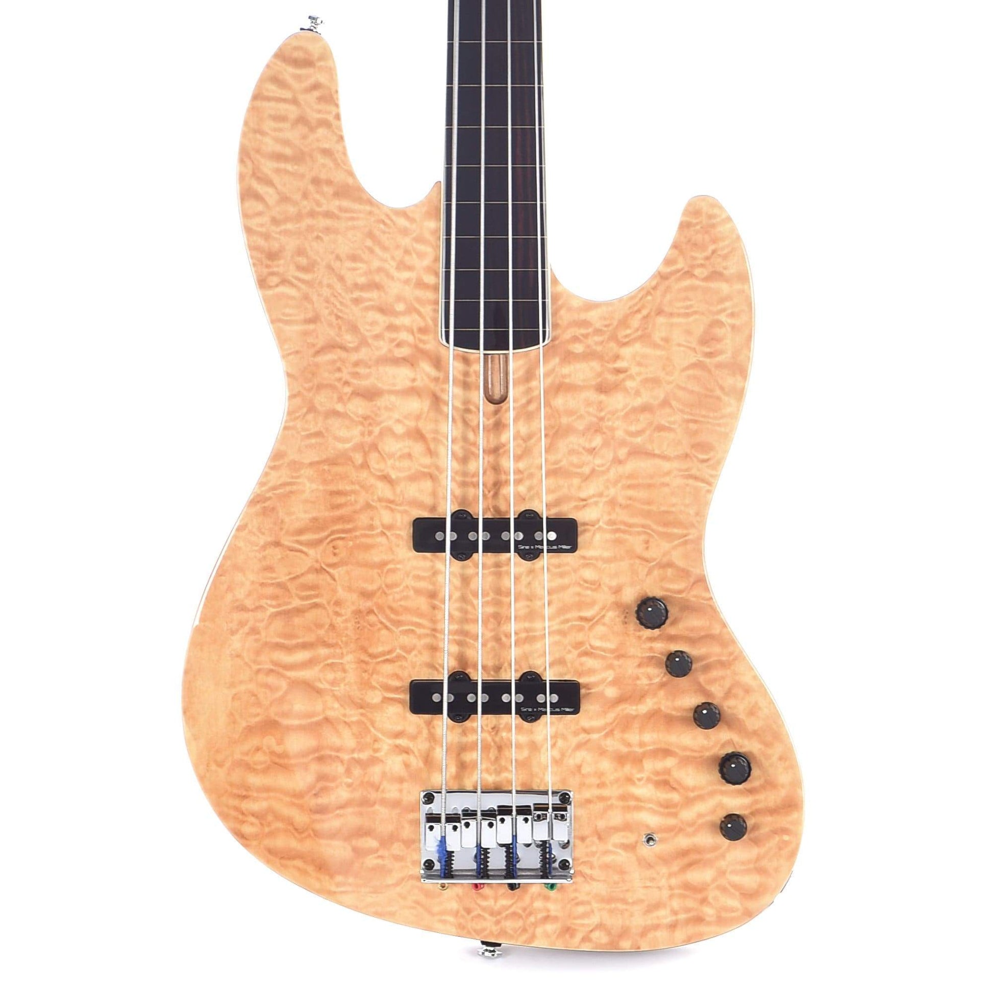 Sire Marcus Miller V9 Swamp Ash/Quilted Maple 4-String Fretless Natural (2nd Gen) Bass Guitars / 4-String