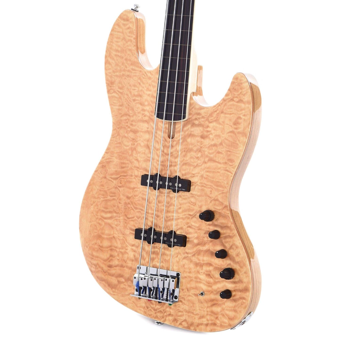 Sire Marcus Miller V9 Swamp Ash/Quilted Maple 4-String Fretless Natural (2nd Gen) Bass Guitars / 4-String