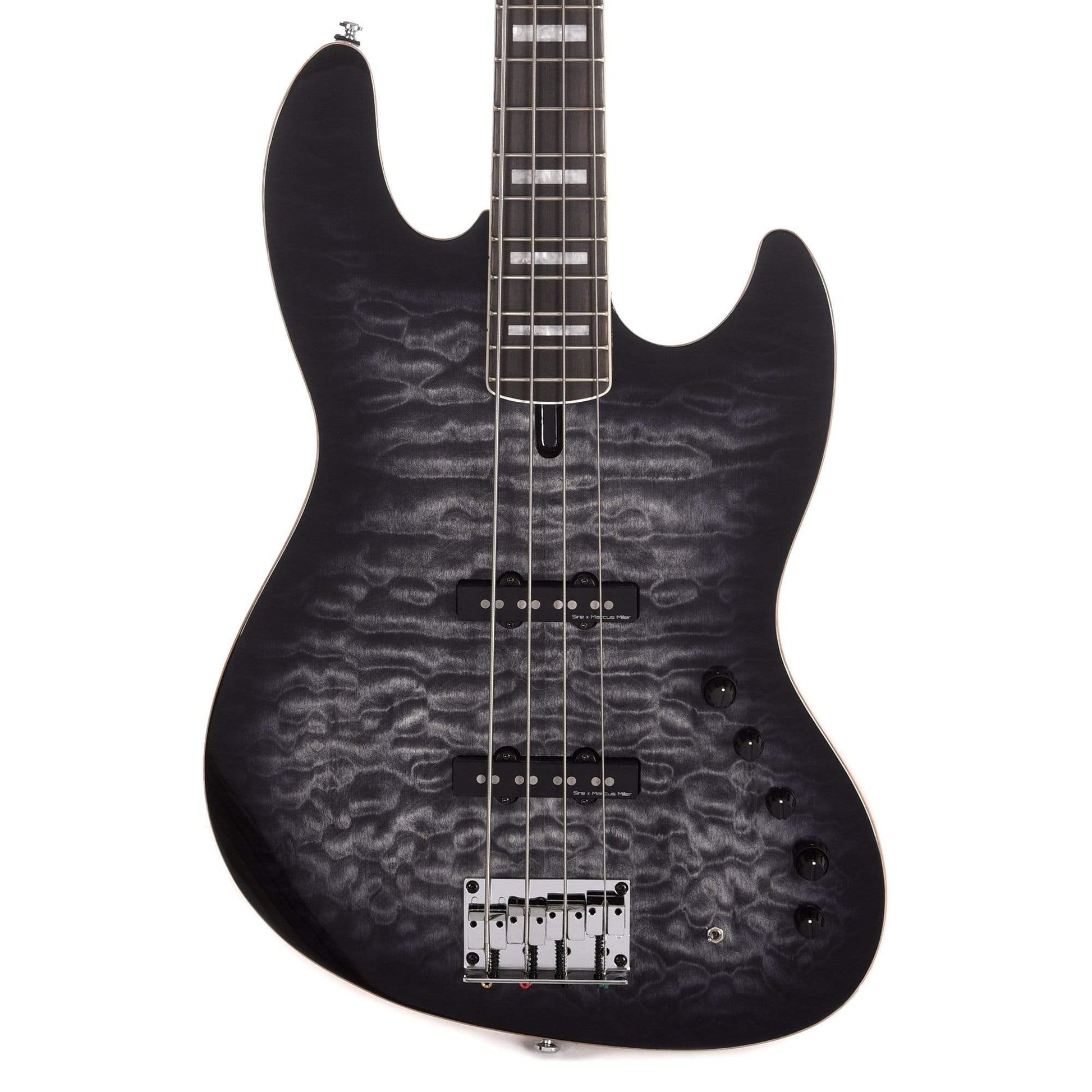 Sire Marcus Miller V9 Swamp Ash/Quilted Maple 4-String Transparent Black (2nd Gen) Bass Guitars / 4-String