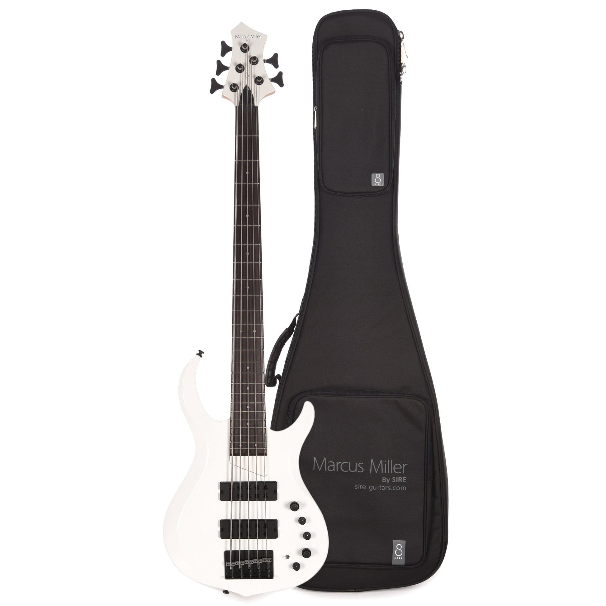 Sire Marcus Miller M2 5-String White Pearl Gloss (2nd Gen) and Sire Gig Bag Bundle Bass Guitars / 5-String or More