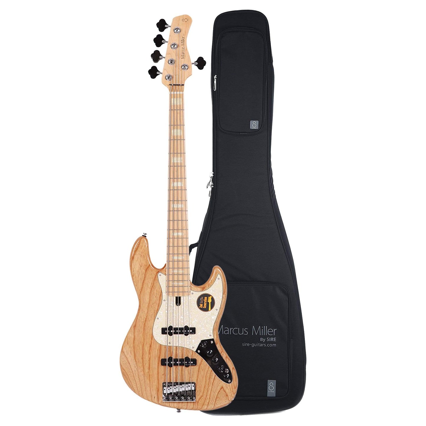 Sire Marcus Miller V7 Swamp Ash 5-String Natural (2nd Gen) and Gig Bag Bundle Bass Guitars / 5-String or More
