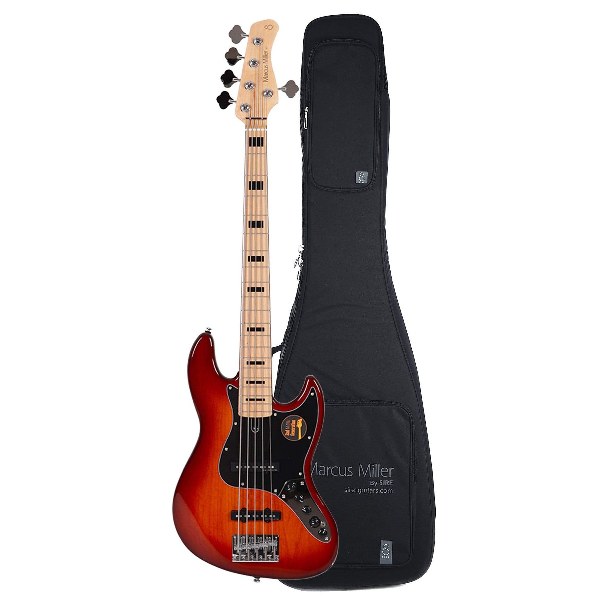 Sire Marcus Miller V7 Vintage Alder 5-String Tobacco Sunburst (2nd Gen) and Sire Gig Bag Bundle Bass Guitars / 5-String or More