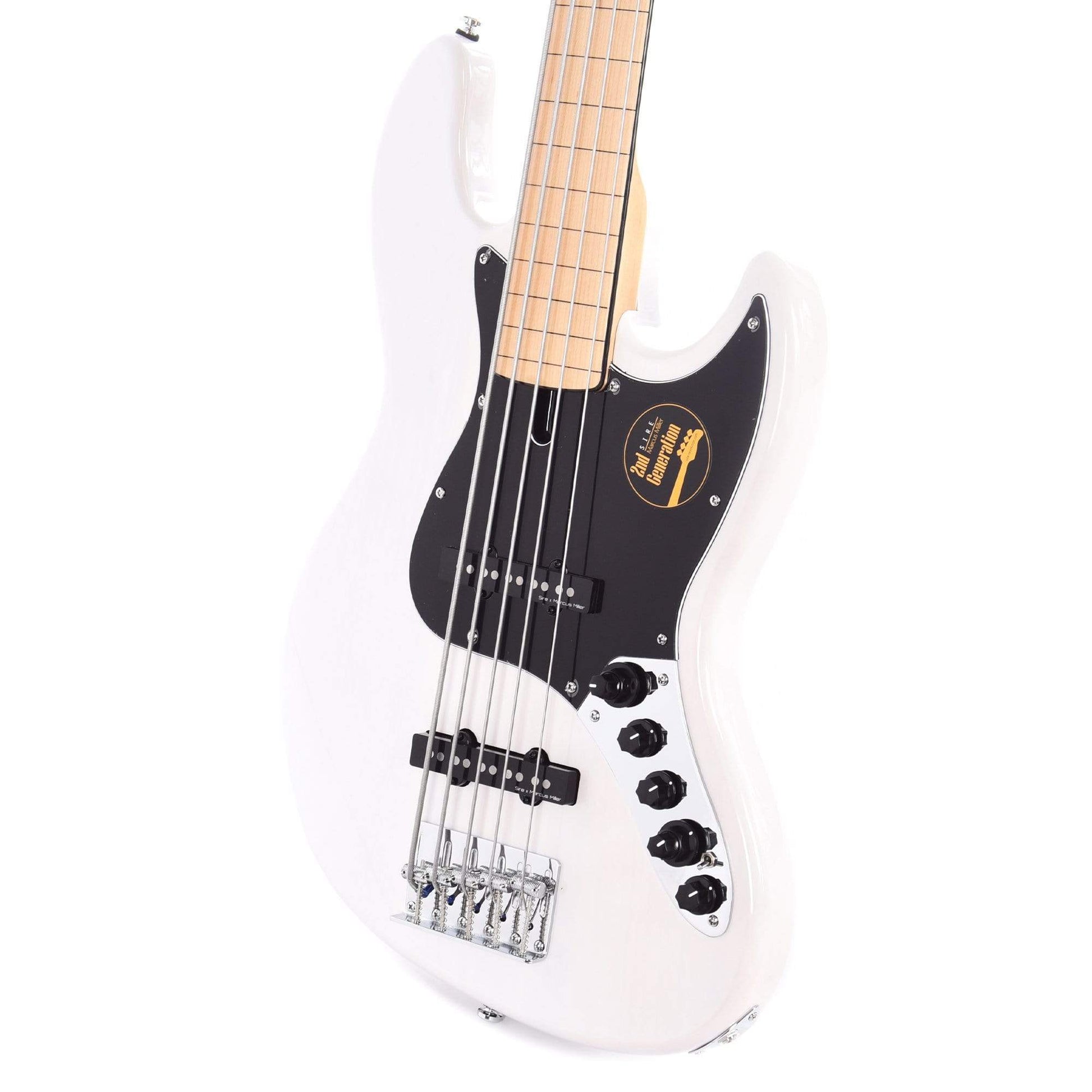 Sire Marcus Miller V7 Vintage Swamp Ash 5-String Fretless White Blonde (2nd Gen) Bass Guitars / 5-String or More