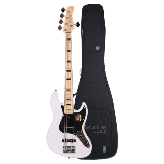 Sire Marcus Miller V7 Vintage Swamp Ash 5-String White Blonde (2nd Gen) and Sire Gig Bag Bundle Bass Guitars / 5-String or More