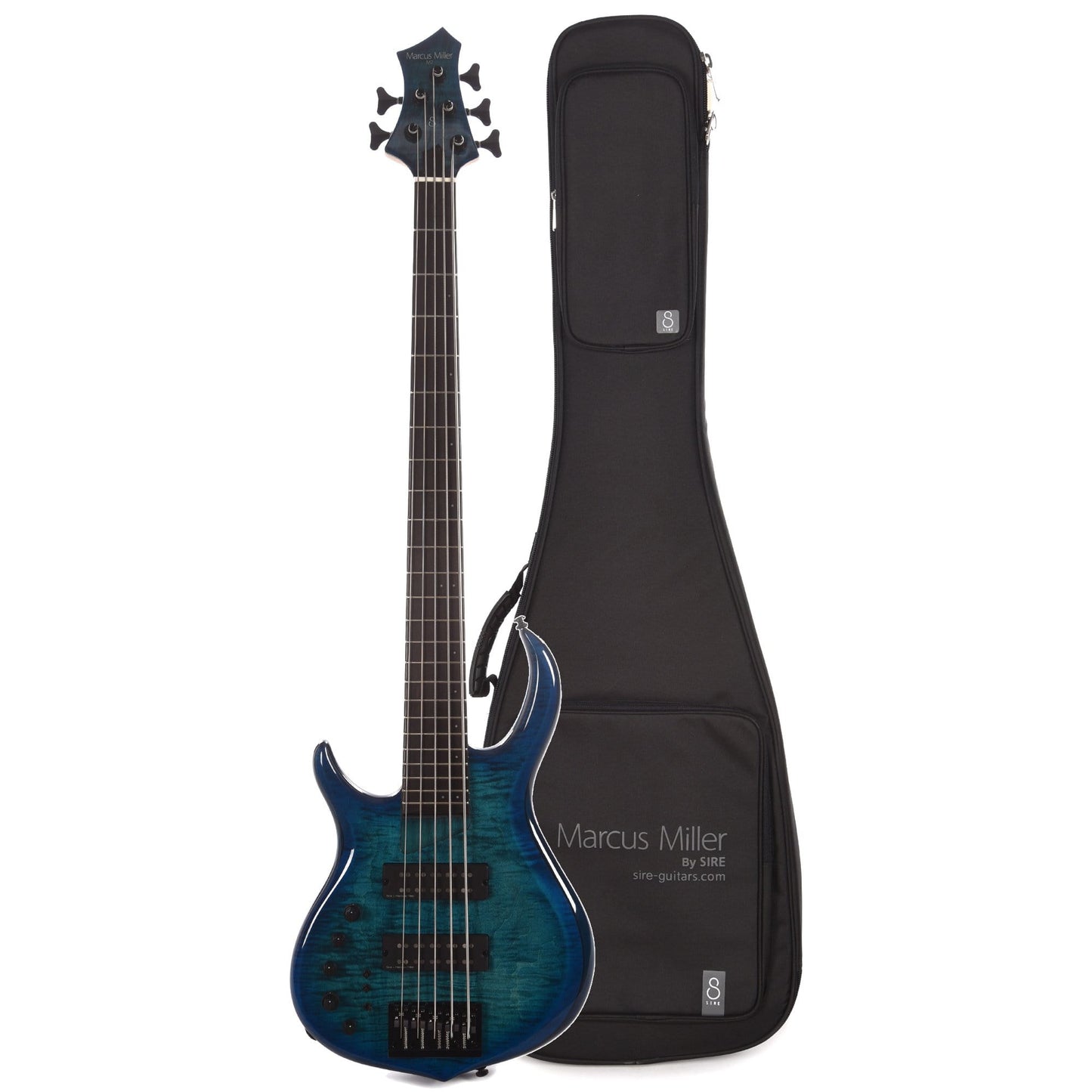 Sire Marcus Miller M7 Alder/Maple 5-String LEFTY Transparent Blue (2nd Gen) and Sire Gig Bag Bundle Bass Guitars / Left-Handed