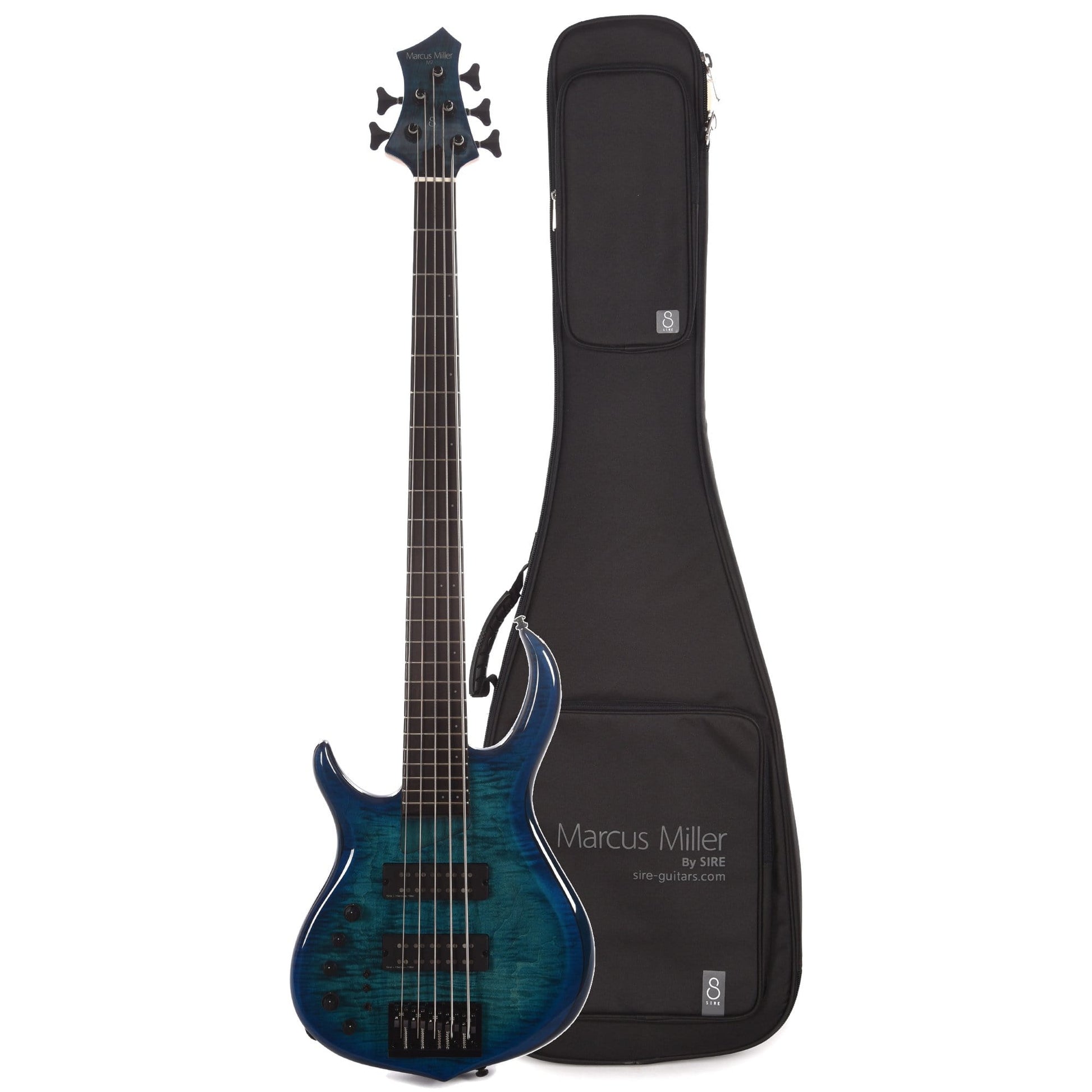 Sire Marcus Miller M7 Alder/Maple 5-String LEFTY Transparent Blue (2nd Gen) and Sire Gig Bag Bundle Bass Guitars / Left-Handed