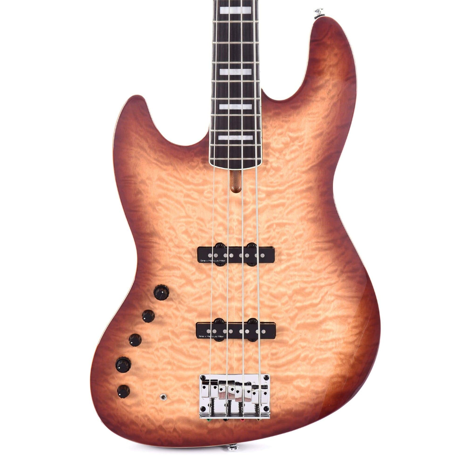 Sire Marcus Miller V9 Alder/Quilted Maple 4-String LEFTY Brown Sunburst (2nd Gen) Bass Guitars / Left-Handed