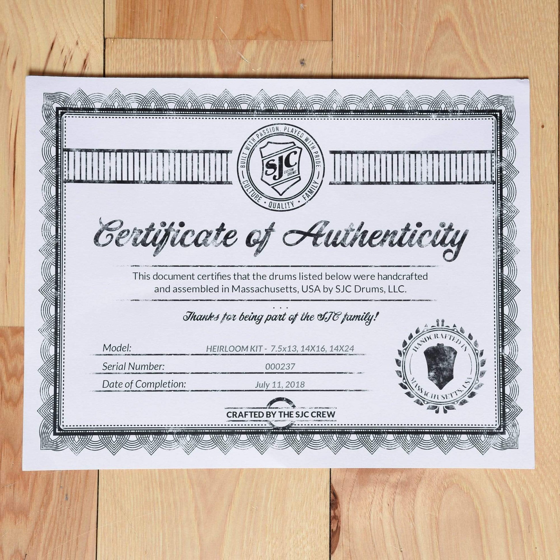 SJC 13/16/24 3pc. Heirloom Series Drum Kit Yellow Matte w/Chrome Hdw Drums and Percussion / Acoustic Drums / Full Acoustic Kits