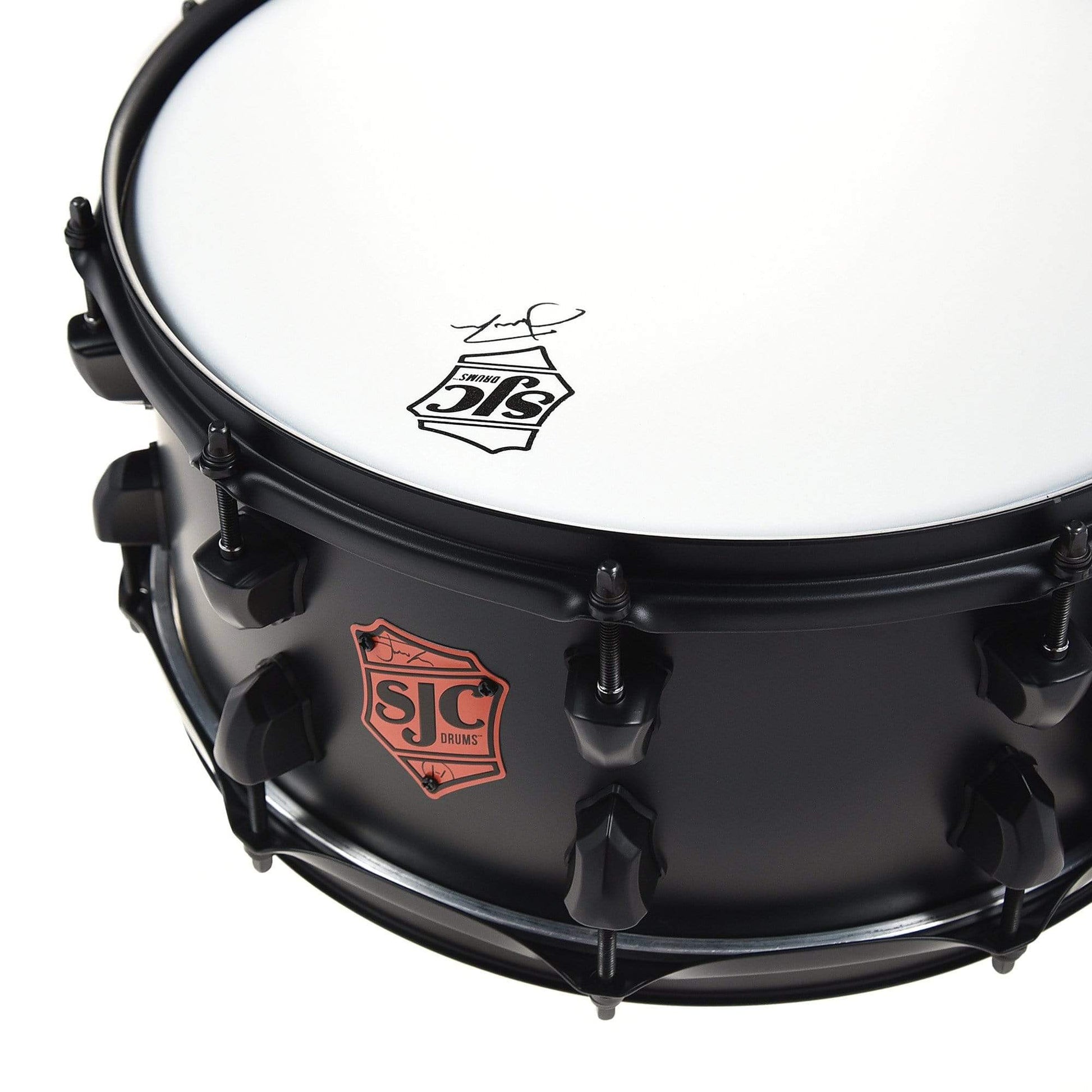 SJC 6.5x14 Josh Dun "Crowd" 1mm Steel Snare Drum Flat Black, Red Badge Drums and Percussion / Acoustic Drums / Snare
