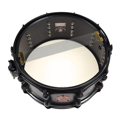 SJC 6.5x14 Josh Dun "Crowd" 1mm Steel Snare Drum Flat Black, Red Badge Drums and Percussion / Acoustic Drums / Snare