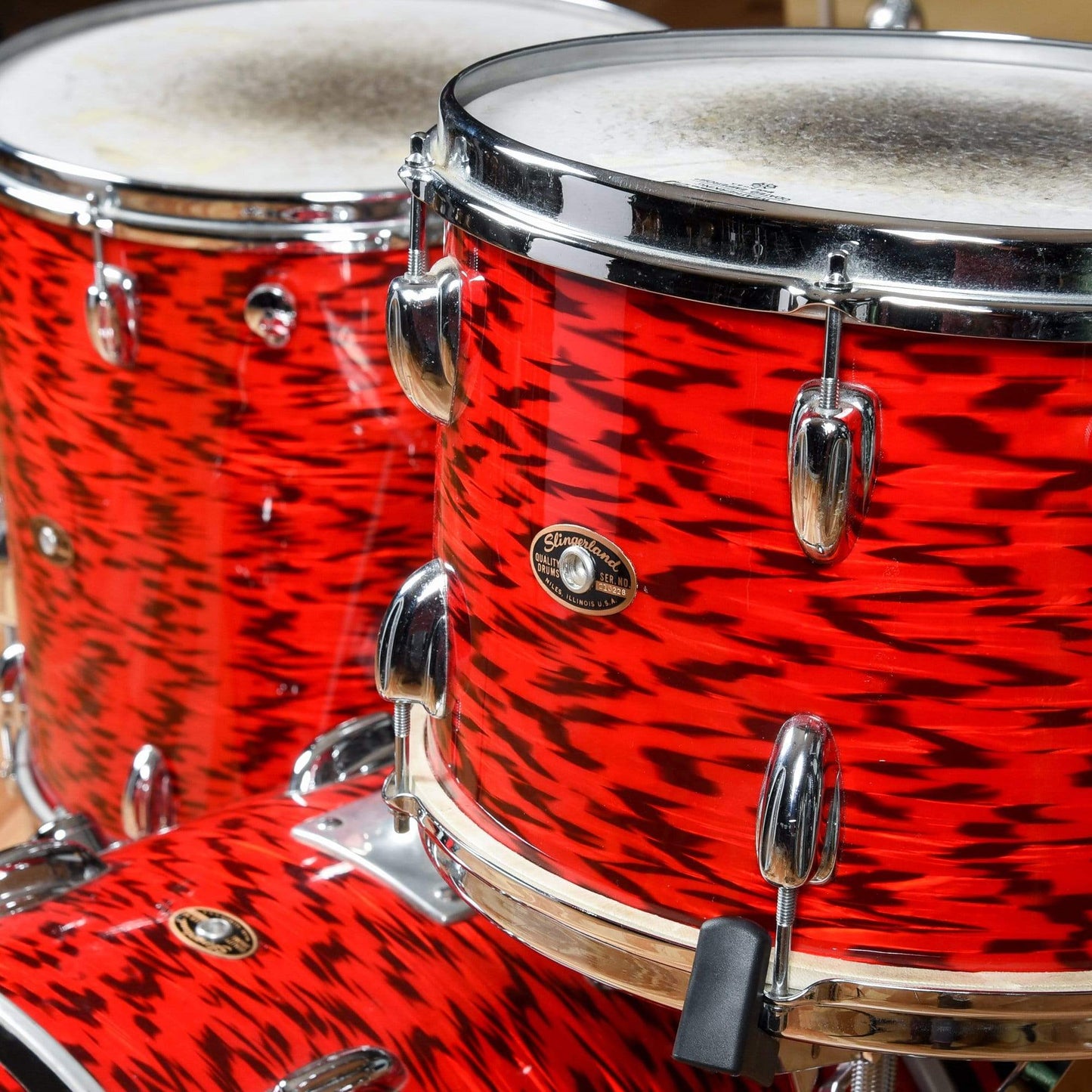 Slingerland 13/16/20 Red Tiger Pearl 1960s Drums and Percussion / Acoustic Drums / Full Acoustic Kits