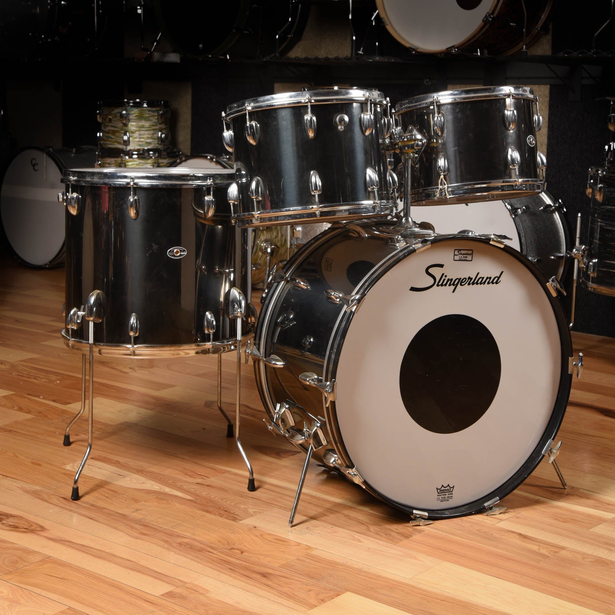 Slingerland 1970's Black Chrome 24/18/14/13/