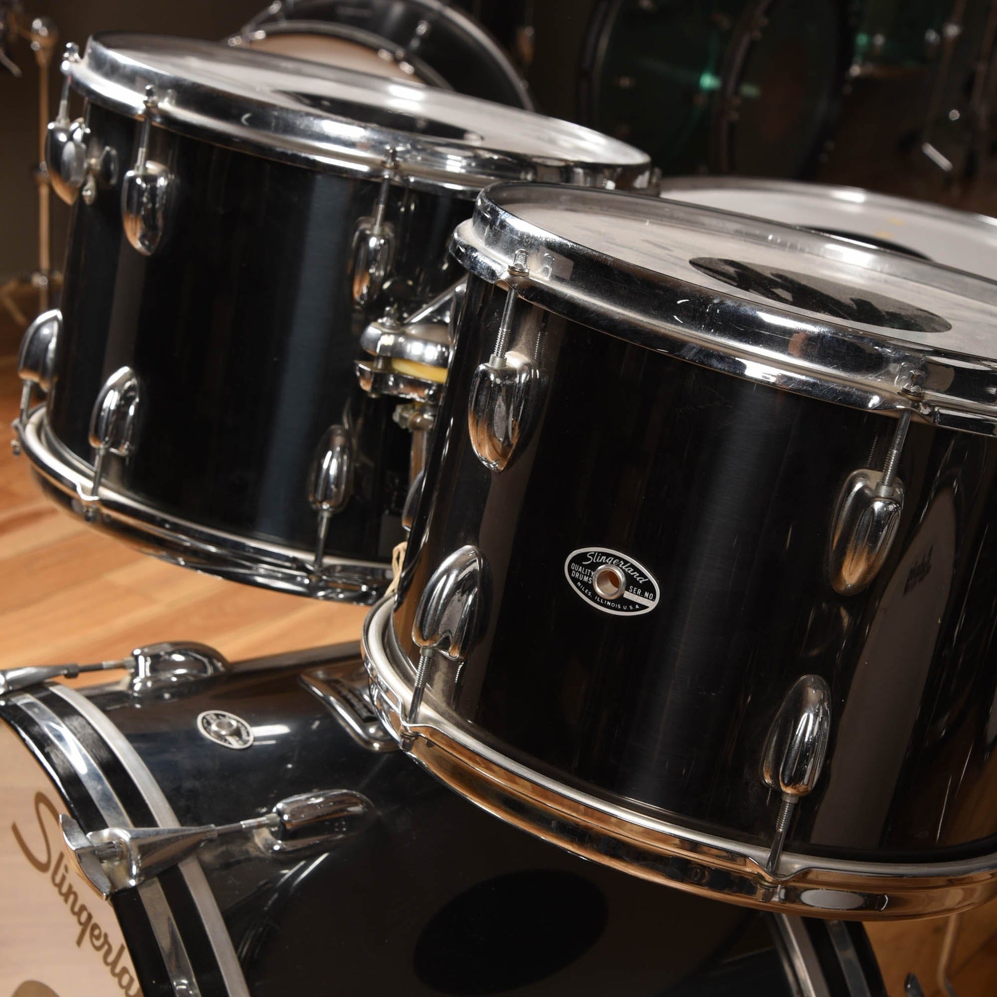 Slingerland 1970's Black Chrome 24/18/14/13/ Drums and Percussion / Acoustic Drums / Full Acoustic Kits