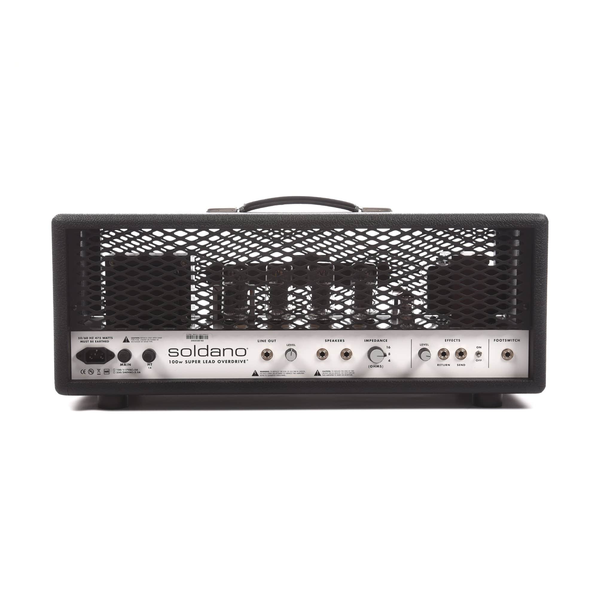 Soldano Super Lead Overdrive 100w Head White Control Panel Black Tolex Classic Metal Grille Amps / Guitar Heads