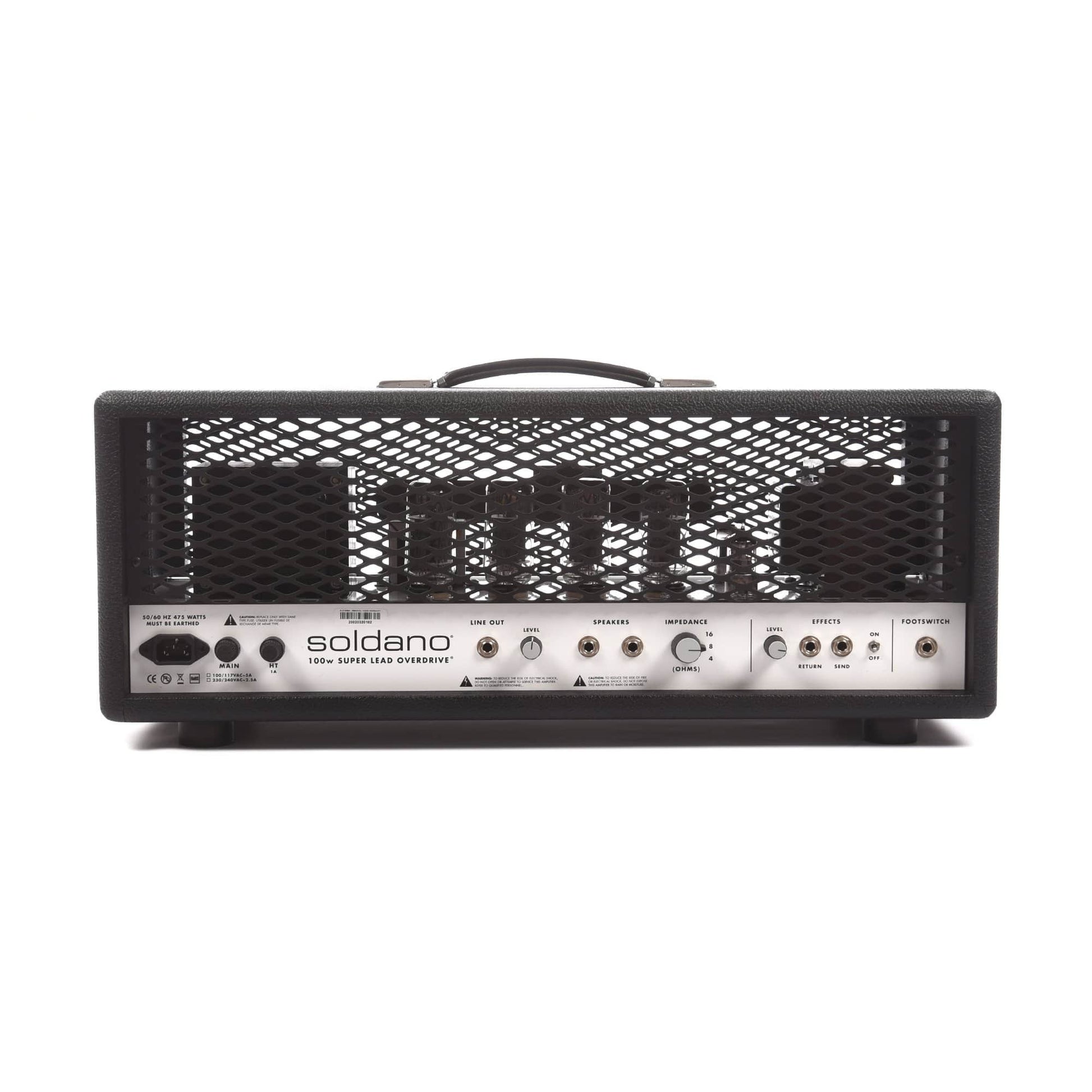 Soldano Super Lead Overdrive 100w Head White Control Panel Black Tolex Classic Metal Grille Amps / Guitar Heads