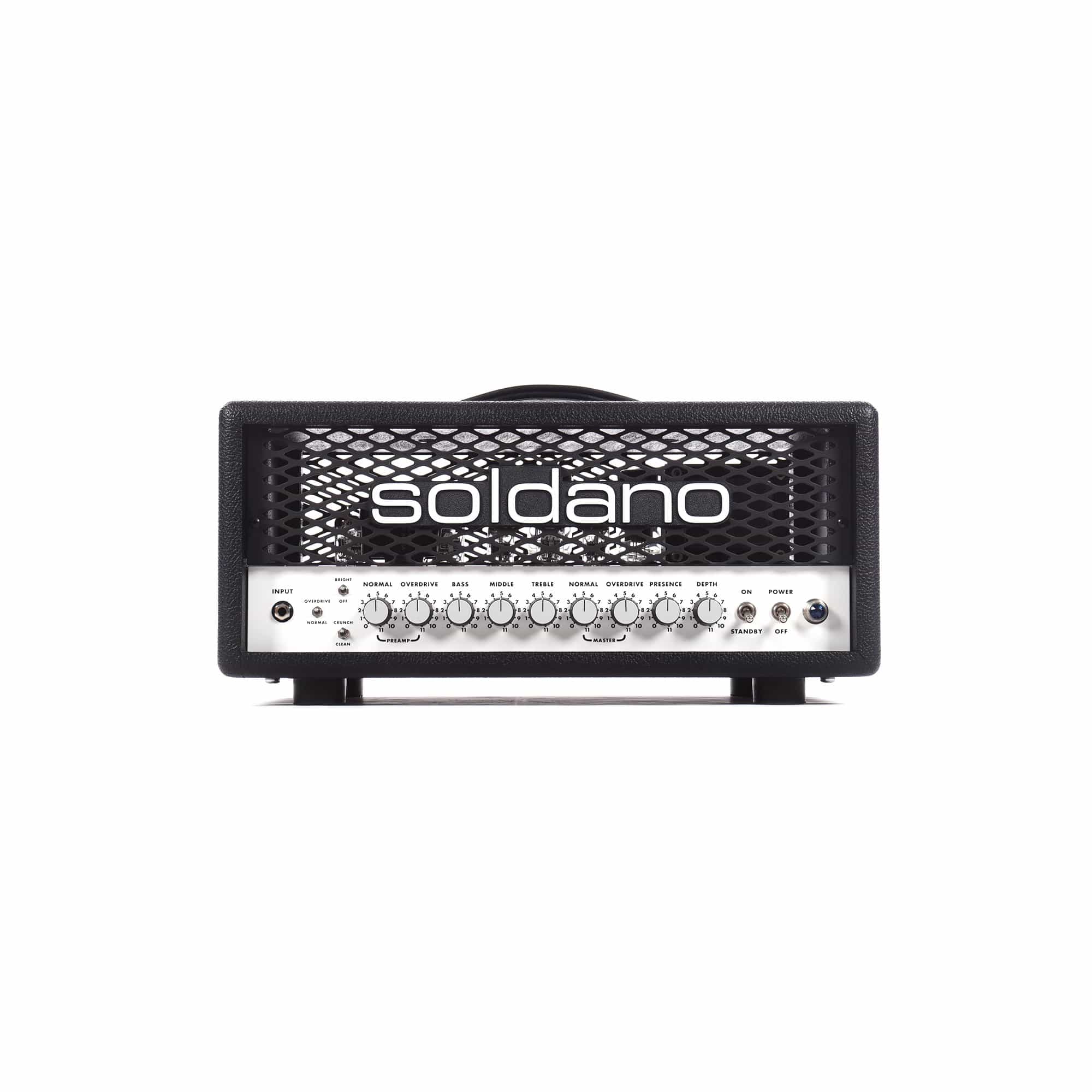 Soldano Super Lead Overdrive 30w Head Black Tolex White Front/Rear Control Panel Classic Metal Grille Amps / Guitar Heads
