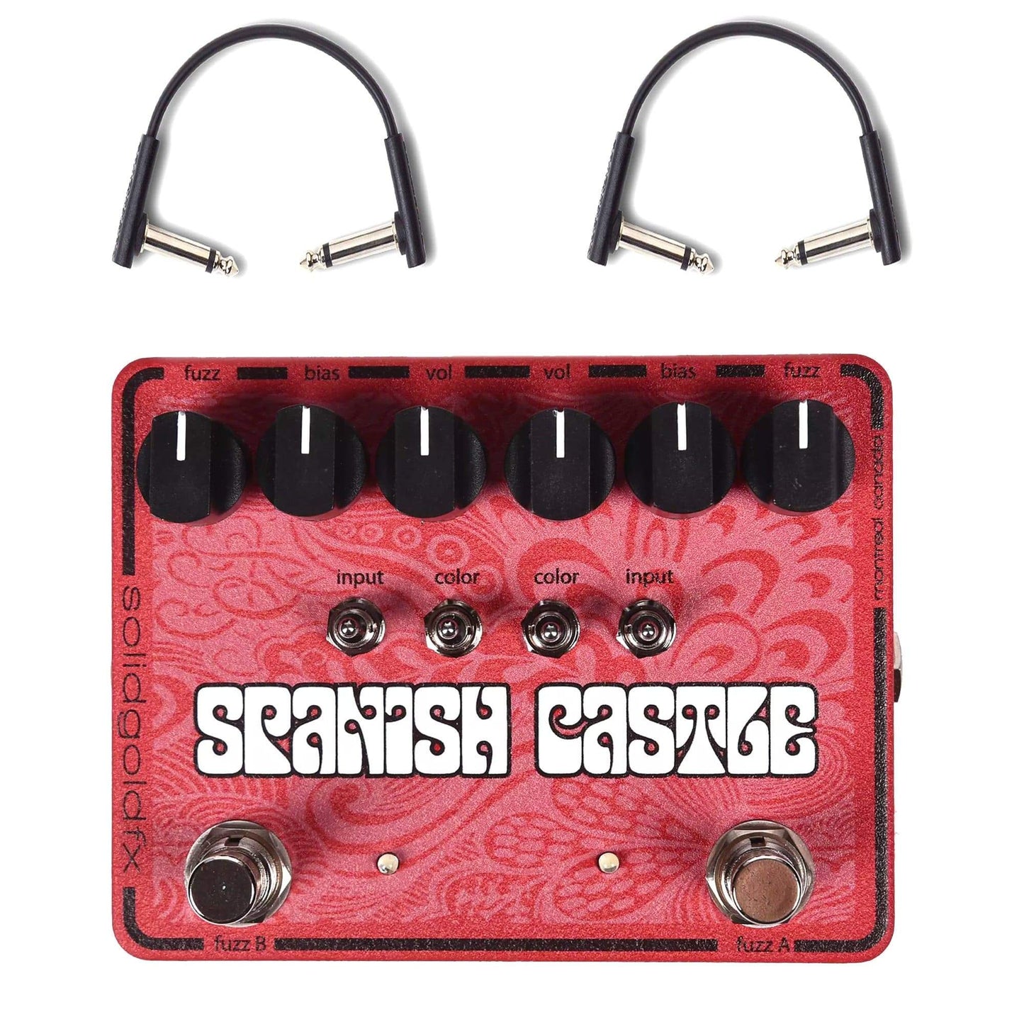 SolidGoldFX Spanish Castle Dual Fuzz w/RockBoard Flat Patch Cables Bundle Effects and Pedals / Fuzz